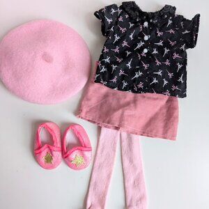 American Girl World Traveler in France Top Hat Tights Lot